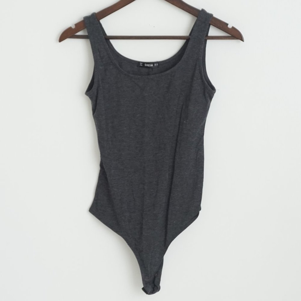 NEW Charcoal Grey Tank Bodysuit Size XS